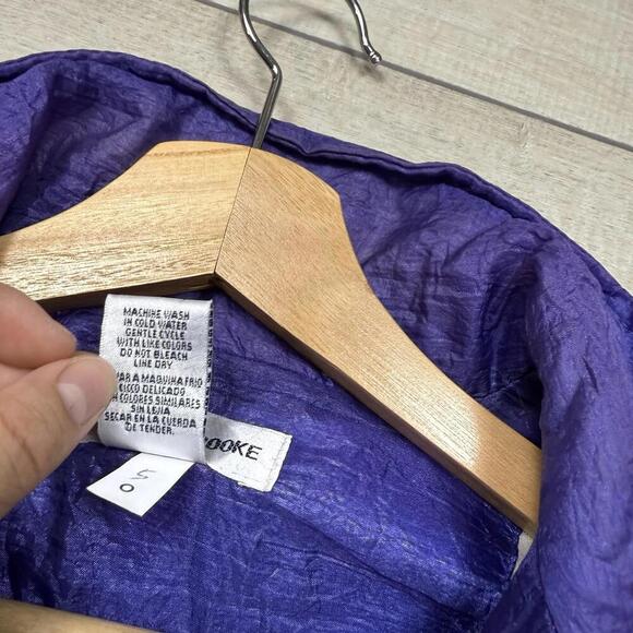 Vintage Lauren Brooke Windbreaker Jacket Sz L Baroque Patchwork Gold Chains 90s - Picture 5 of 8